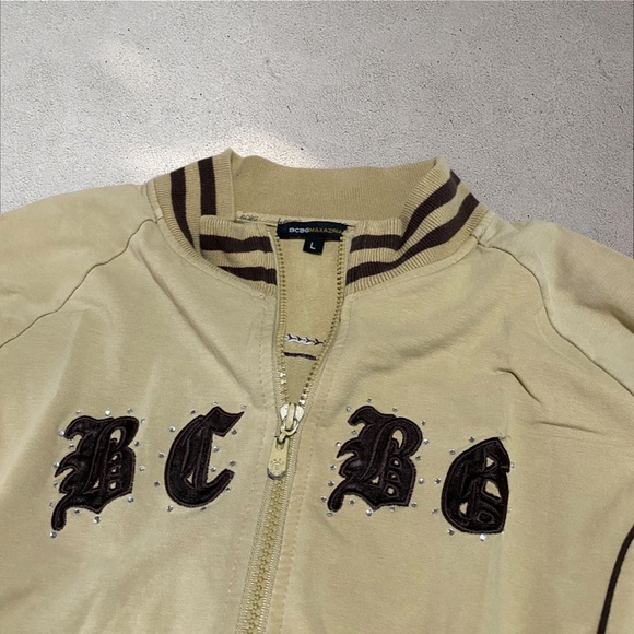 BCBG Tan & Brown Two Way Zip Jacket - Picture 7 of 9